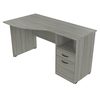 Inval Curved Top Desk 55.12 in. W x 19.69 in. D x 29.53 in. H in Smoke Oak ES-12903